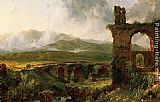 Thomas Cole Canvas Paintings - A View near Tivoli Morning